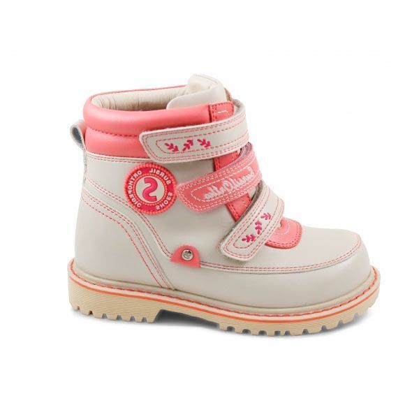 Ботинки ортопедические Сурсил-Орто зимние с натуральным мехом для девочек A45-015 бежевый/коралловый